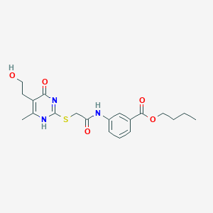 molecular formula C20H25N3O5S B7811823 butyl 3-[[2-[[5-(2-hydroxyethyl)-6-methyl-4-oxo-1H-pyrimidin-2-yl]sulfanyl]acetyl]amino]benzoate 