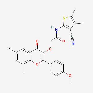 N-(3-cyano-4,5-dimethylthiophen-2-yl)-2-((2-(4-methoxyphenyl)-6,8-dimethyl-4-oxo-4H-chromen-3-yl)oxy)acetamide