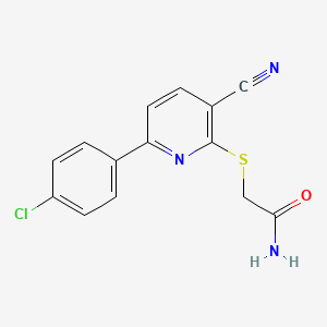 2-{[6-(4-Chlorophenyl)-3-cyanopyridin-2-yl]sulfanyl}acetamide