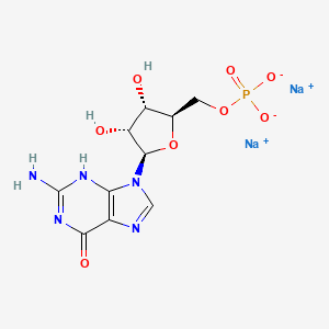 molecular formula C10H12N5Na2O8P B7812416 disodium;[(2R,3S,4R,5R)-5-(2-amino-6-oxo-3H-purin-9-yl)-3,4-dihydroxyoxolan-2-yl]methyl phosphate 