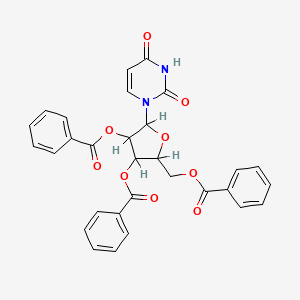 molecular formula C30H24N2O9 B7812479 [(2R,3R,4R,5R)-3,4-dibenzoyloxy-5-(2,4-dioxopyrimidin-1-yl)oxolan-2-yl]methyl benzoate 