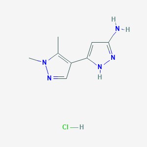 3-(1,5-Dimethylpyrazol-4-yl)-1H-pyrazol-5-amine hydrochloride