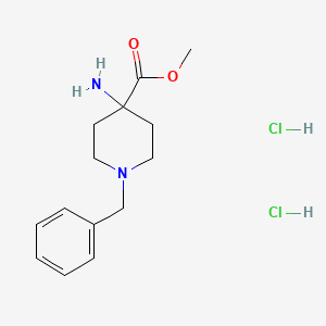 molecular formula C14H22Cl2N2O2 B7813696 Methyl 4-amino-1-benzylpiperidine-4-carboxylate dihydrochloride 