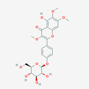 molecular formula C24H26O12 B078138 5-Hydroxy-3,6,7-trimethoxy-2-[4-[(2S,3R,4S,5S,6R)-3,4,5-trihydroxy-6-(hydroxymethyl)oxan-2-yl]oxyphenyl]chromen-4-one CAS No. 14801-84-4