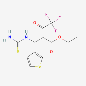 4,4,4-Trifluoro-2-(isothioureido-thiophen-3-yl-methyl)-3-oxo-butyric acid ethyl ester
