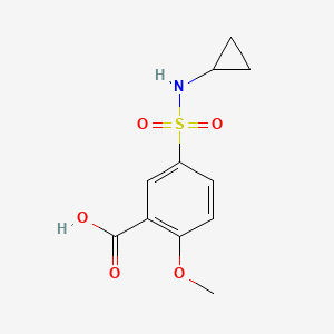 molecular formula C11H13NO5S B7814037 Benzoic acid, 5-[(cyclopropylamino)sulfonyl]-2-methoxy- CAS No. 89704-54-1