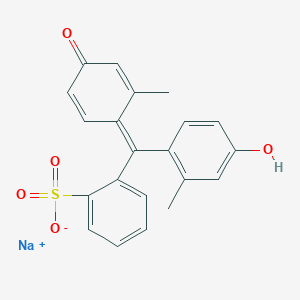 molecular formula C21H17NaO5S B7814852 sodium;2-[(E)-(4-hydroxy-2-methylphenyl)-(2-methyl-4-oxocyclohexa-2,5-dien-1-ylidene)methyl]benzenesulfonate 