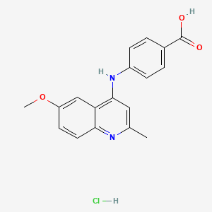 molecular formula C18H17ClN2O3 B7814941 4-[(6-Methoxy-2-methylquinolin-4-yl)amino]benzoic acid;hydrochloride 