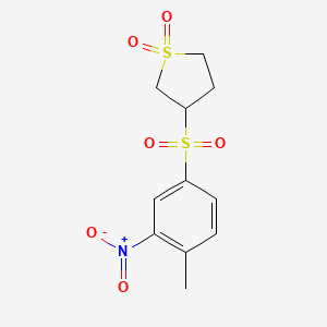molecular formula C11H13NO6S2 B7814965 3-(4-Methyl-3-nitrobenzenesulfonyl)-1$l^{6}-thiolane-1,1-dione 