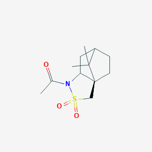molecular formula C12H19NO3S B7815011 1-[(1R)-10,10-dimethyl-3,3-dioxo-3lambda6-thia-4-azatricyclo[5.2.1.01,5]decan-4-yl]ethanone 