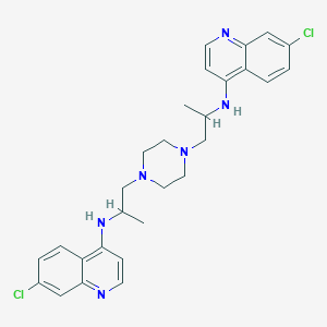 molecular formula C28H32Cl2N6 B078157 7-chloro-N-[1-[4-[2-[(7-chloroquinolin-4-yl)amino]propyl]piperazin-1-yl]propan-2-yl]quinolin-4-amine CAS No. 10547-40-7