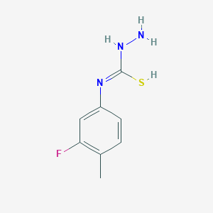 molecular formula C8H10FN3S B7815878 N-amino-N'-(3-fluoro-4-methylphenyl)carbamimidothioic acid 