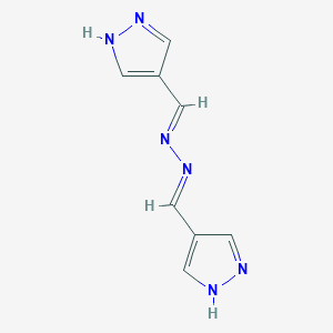 molecular formula C8H8N6 B7816215 Hydrazine, N,N'-bis(1H-pyrazol-4-ylmethylene)- 