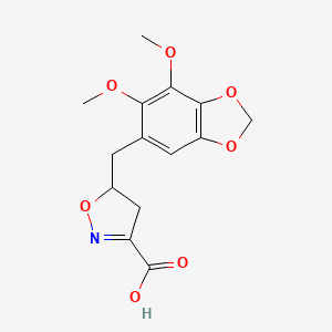 5-[(6,7-Dimethoxy-1,3-benzodioxol-5-yl)methyl]-4,5-dihydro-3-isoxazolecarboxylic acid