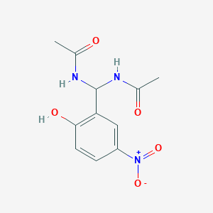 molecular formula C11H13N3O5 B7816433 N-[(Acetylamino)(2-hydroxy-5-nitrophenyl)methyl]acetamide 