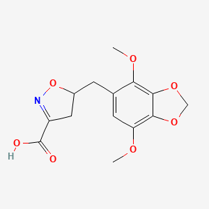 5-[(4,7-Dimethoxy-1,3-benzodioxol-5-yl)methyl]-4,5-dihydro-3-isoxazolecarboxylic acid