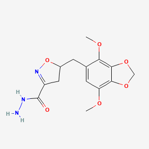 5-[(4,7-Dimethoxy-1,3-benzodioxol-5-yl)methyl]-4,5-dihydro-3-isoxazolecarbohydrazide