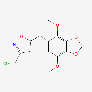 3-(Chloromethyl)-5-[(4,7-dimethoxy-1,3-benzodioxol-5-yl)methyl]-4,5-dihydroisoxazole