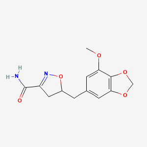 5-[(7-Methoxy-1,3-benzodioxol-5-yl)methyl]-4,5-dihydro-3-isoxazolecarboxamide