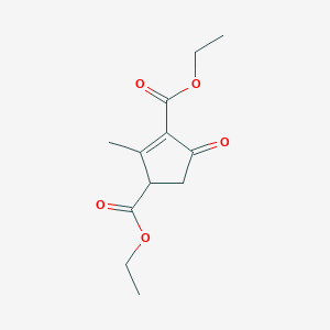 molecular formula C12H16O5 B7817300 Diethyl 2-methyl-5-oxocyclopentene-1,3-dicarboxylate 