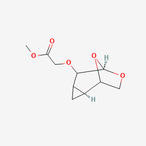 molecular formula C10H14O5 B7817393 methyl 2-[[(2S,6R)-7,9-dioxatricyclo[4.2.1.02,4]nonan-5-yl]oxy]acetate 