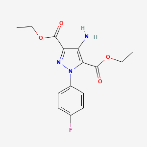 molecular formula C15H16FN3O4 B7817525 diethyl 4-amino-1-(4-fluorophenyl)-1H-pyrazole-3,5-dicarboxylate 