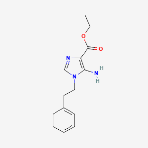 molecular formula C14H17N3O2 B7817527 Ethyl 5-amino-1-(2-phenylethyl)imidazole-4-carboxylate 