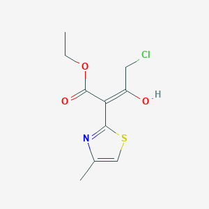 molecular formula C10H12ClNO3S B7817662 Ethyl 4-chloro-3-hydroxy-2-(4-methyl-1,3-thiazol-2-yl)but-2-enoate 