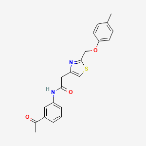 molecular formula C21H20N2O3S B7817963 N-(3-acetylphenyl)-2-{2-[(4-methylphenoxy)methyl]-1,3-thiazol-4-yl}acetamide 