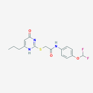 molecular formula C16H17F2N3O3S B7818092 N-[4-(difluoromethoxy)phenyl]-2-[(4-oxo-6-propyl-1H-pyrimidin-2-yl)sulfanyl]acetamide 