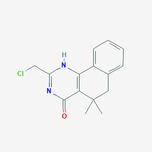 molecular formula C15H15ClN2O B7818210 2-(chloromethyl)-5,5-dimethyl-1,6-dihydrobenzo[h]quinazolin-4-one 