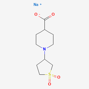 molecular formula C10H16NNaO4S B7818239 Sodium;1-(1,1-dioxothiolan-3-yl)piperidine-4-carboxylate 