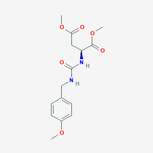 molecular formula C15H20N2O6 B7818355 DIMETHYL (2S)-2-({[(4-METHOXYBENZYL)AMINO]CARBONYL}AMINO)BUTANEDIOATE 