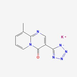 molecular formula C10H7KN6O B7818500 potassium;9-methyl-3-(1,2,3-triaza-4-azanidacyclopenta-2,5-dien-5-yl)pyrido[1,2-a]pyrimidin-4-one 