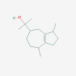 molecular formula C15H26O B078186 5-Azulenemethanol, 1,2,3,4,5,6,7,8-octahydro-alpha,alpha,3,8-tetramethyl-, (3S,5R,8S)- CAS No. 13822-35-0