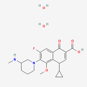 4-cyclopropyl-7-fluoro-5-methoxy-6-[3-(methylamino)piperidin-1-yl]-1-oxo-4H-naphthalene-2-carboxylic acid;dihydrate