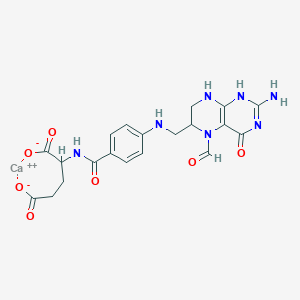 molecular formula C20H21CaN7O7 B7818656 calcium;2-[[4-[(2-amino-5-formyl-4-oxo-1,6,7,8-tetrahydropteridin-6-yl)methylamino]benzoyl]amino]pentanedioate 