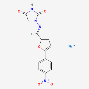 molecular formula C14H10N4NaO5+ B7818807 sodium;1-[(E)-[5-(4-nitrophenyl)furan-2-yl]methylideneamino]imidazolidine-2,4-dione 