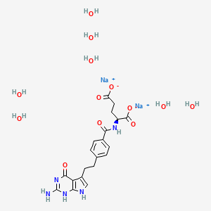 molecular formula C20H33N5Na2O13 B7818853 disodium;(2S)-2-[[4-[2-(2-amino-4-oxo-1,7-dihydropyrrolo[2,3-d]pyrimidin-5-yl)ethyl]benzoyl]amino]pentanedioate;heptahydrate 
