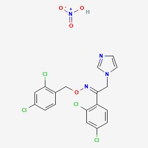 (E)-1-(2,4-dichlorophenyl)-N-[(2,4-dichlorophenyl)methoxy]-2-imidazol-1-ylethanimine;nitric acid