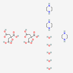 molecular formula C24H56N6O19 B7819166 Tripiperazine bis(2-hydroxypropane-1,2,3-tricarboxylate) pentahydrate 