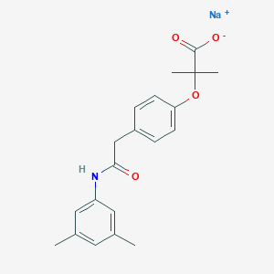 molecular formula C20H22NNaO4 B7819284 sodium;2-[4-[2-(3,5-dimethylanilino)-2-oxoethyl]phenoxy]-2-methylpropanoate 