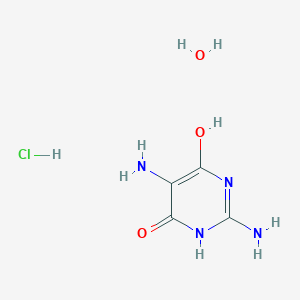 molecular formula C4H9ClN4O3 B7819352 2,5-Diamino-4,6-dihydroxypyrimidine HCl monohydrate 