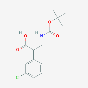 molecular formula C14H18ClNO4 B7819395 a-[(Boc-amino)methyl]-3-chlorobenzeneacetic acid 