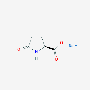 molecular formula C5H6NNaO3 B7819405 sodium;(2S)-5-oxopyrrolidine-2-carboxylate 