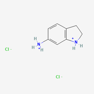 molecular formula C8H12Cl2N2 B7819591 Indoline, 6-amino-, dihydrochloride 