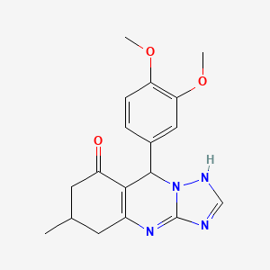 molecular formula C18H20N4O3 B7819749 9-(3,4-dimethoxyphenyl)-6-methyl-5,6,7,9-tetrahydro-1H-[1,2,4]triazolo[5,1-b]quinazolin-8-one 