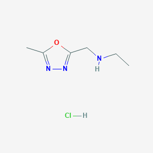molecular formula C6H12ClN3O B7819812 N-((5-Methyl-1,3,4-oxadiazol-2-yl)methyl)ethanamine hydrochloride 