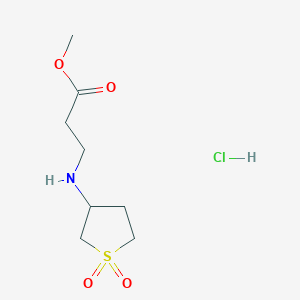 molecular formula C8H16ClNO4S B7819909 Methyl 3-((1,1-dioxidotetrahydrothiophen-3-yl)amino)propanoate hydrochloride 