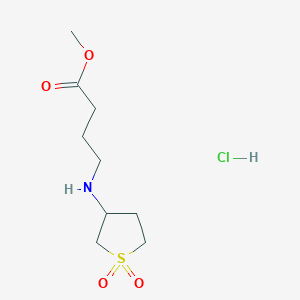 molecular formula C9H18ClNO4S B7819918 Methyl 4-((1,1-dioxidotetrahydrothiophen-3-yl)amino)butanoate hydrochloride 